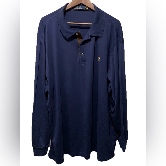 Polo Ralph Lauren Men’s 3XB Classic Fit Long Sleeve Shirt Navy 100% Cotton - Picture 1 of 6